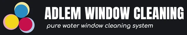 Adlem Window Cleaning logo: three overlapping blue, yellow and red circles